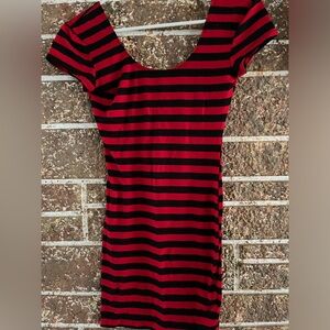 Red striped mini dress